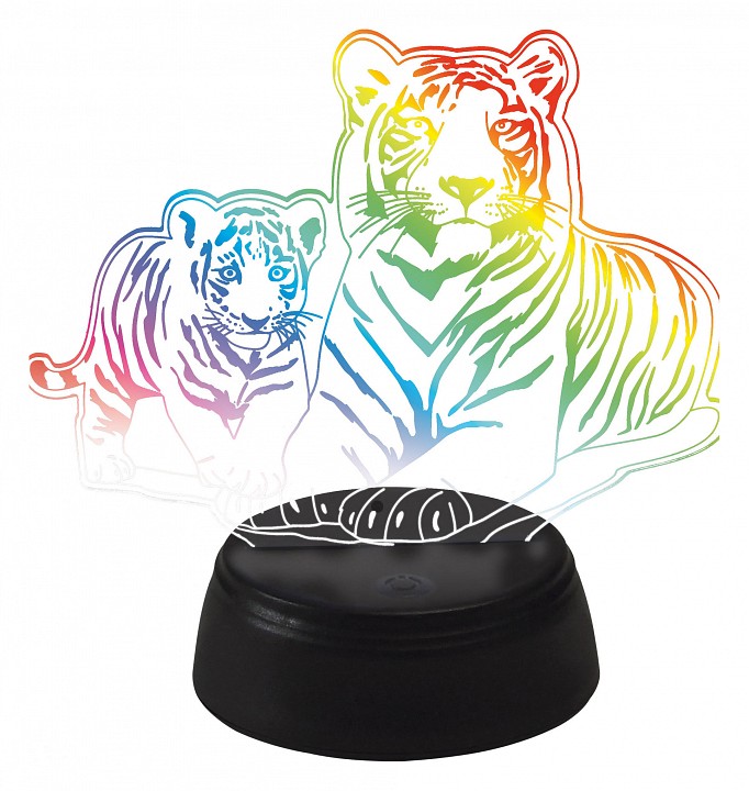 Зверь декоративный Uniel ULI-M508 RGB/3AA TIGER FAMILY/BLACK UL-00008403