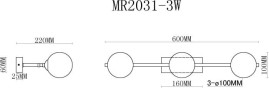 Бра MyFar Valency MR2031-3W