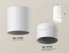 Комплект накладного светильника Ambrella light Techno Spot XS7421022 SWH/FR белый песок/белый матовый (C7421, N7141)