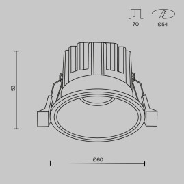 Встраиваемый светильник Maytoni Technical Downlight Round DL058-7W2.7K-B