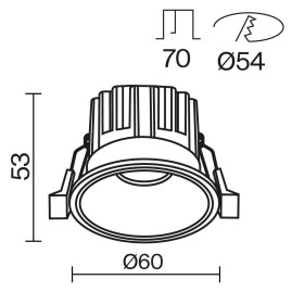 Встраиваемый светильник Maytoni Technical Downlight Round DL058-7W2.7K-B