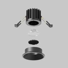 Встраиваемый светильник Maytoni Technical Downlight Round DL058-7W2.7K-B