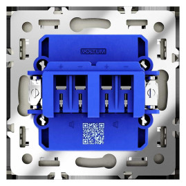 Розетка акустическая встраиваемая Voltum S70 4-местная, (шелк) VLS060304