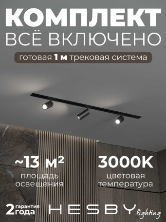 Встраиваемая однофазная трековая система Hesby Lighting Skylite №3 со светильниками HSBL_kompl_S003_VI1B3K