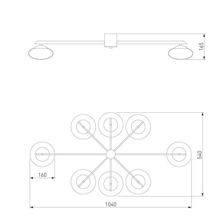 Потолочная люстра Eurosvet Opaline 70220/8 латунь