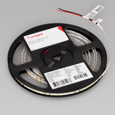 Светодиодная лента Arlight 6W/m 120Led/m 2835SMD теплый белый 5M UL-A120-5mm 24V Warm2700 044062