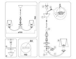 Подвесная люстра Ambrella Light High Light Ceramo Classic LH75024
