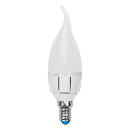 Лампа светодиодная диммируемая Uniel E14 6W 4500K матовая LED-CW37-6W/NW/E14/FR/DIM 08692