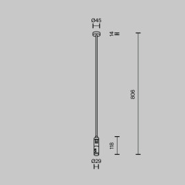 Крепление потолочное Long двойное 700мм Maytoni Technical TRA159C-D1-PT
