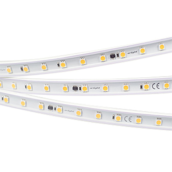 Светодиодная влагозащищенная лента Arlight 8W/m 54LED/m 5060SMD теплый белый 10M 029402(2)