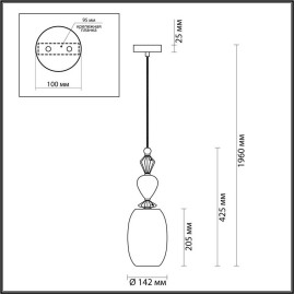 Подвесной светильник Odeon Light Classic Bizet 4855/1B