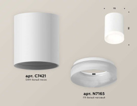 Комплект накладного светильника Ambrella light Techno Spot XS7421024 SWH/FR белый песок/белый матовый (C7421, N7165)