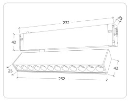 Трековый светодиодный светильник Ambrella Light Track System Magnetic 220V GL1342
