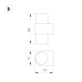 Настенный светодиодный светильник Arlight Sp-Spicy-Wall-Twin-S180X72-2X6W Day4000 033264