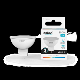Лампа светодиодная Gauss GU5.3 3.5W 4100K матовая 13524