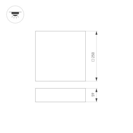 Потолочный светодиодный светильник Arlight SP-Quadro-S250x250-25W Warm3000 034787