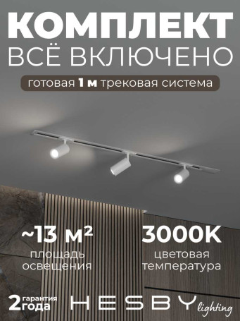 Встраиваемая однофазная трековая система Hesby Lighting Skylite №3 со светильниками HSBL_kompl_S003_VI1W3K