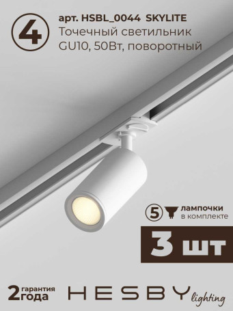 Встраиваемая однофазная трековая система Hesby Lighting Skylite №3 со светильниками HSBL_kompl_S003_VI1W3K