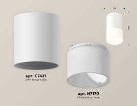 Комплект накладного светильника Ambrella light Techno Spot XS7421025 SWH/FR белый песок/белый матовый (C7421, N7170)