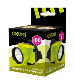 Налобный светодиодный фонарь ФАZA аккумуляторный 70 лм 72х66 AccuFH7-L1W-gn