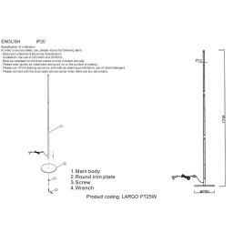 Торшер Crystal Lux Largo PT25W Gold