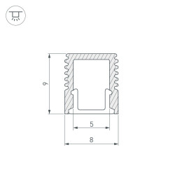 Профиль с рассеивателем Arlight SL-Mini-8-2000 Anod+Opal 036832