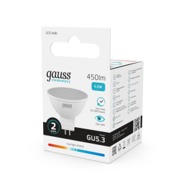 Лампа светодиодная Gauss GU5.3 5.5W 4100K матовая 13526