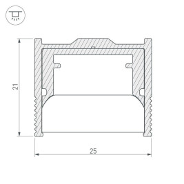 Профиль Arlight WPH-Floor22-2000 ANOD 023291