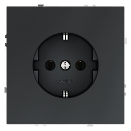 Розетка встраиваемая Voltum S70 с заземлением 16А, (графит) VLS040107