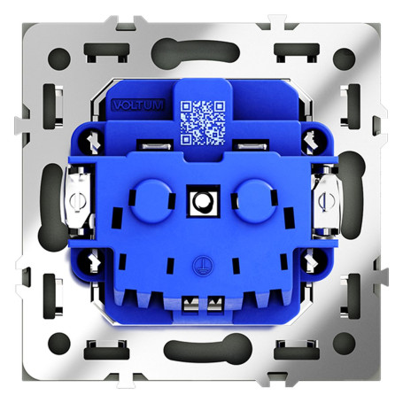 Розетка встраиваемая Voltum S70 с заземлением 16А, (графит) VLS040107