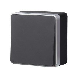 W5012034/ Выключатель одноклавишный проходной Gallant (черный с серебром)