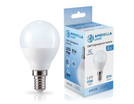 Лампа светодиодная Шар P45 11W 6400K Ambrella light Bulding 451116