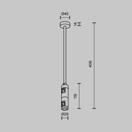Крепление потолочное Medium двойное 300мм Maytoni Technical TRA158C-D1-PT