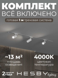 Встраиваемая однофазная трековая система Hesby Lighting Skylite №3 со светильниками HSBL_kompl_S003_VI1W4K