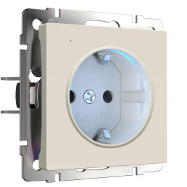 Розетка с заземлением Werkel с подсветкой айвори матовый W1171462 4690389191985