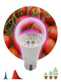 Лампа светодиодная для растений ЭРА E27 10W 1310K прозрачная Fito-10W-RB-E27 Б0050600