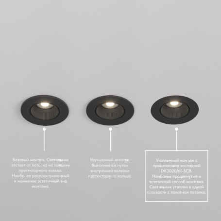 Встраиваемый светильник Denkirs Rodvig DK3061-BK