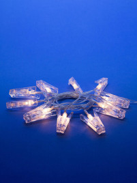 Светодиодная гирлянда Uniel Прищепки теплый белый ULD-S0200-010/STB/2AA Warm White IP20 Clips UL-00005484