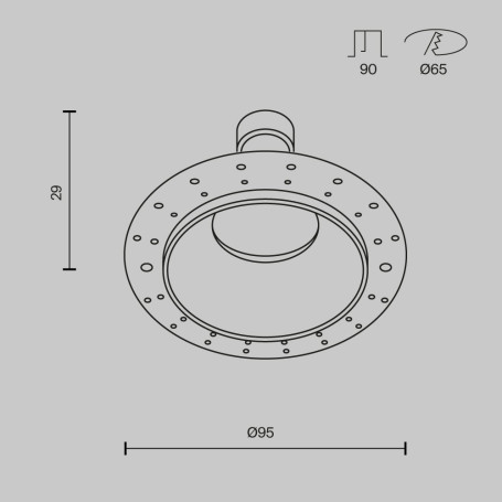 Встраиваемый светильник Maytoni Technical Downlight Share DL126-GU10-TRS-B