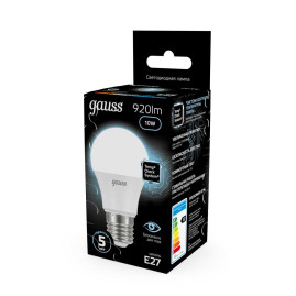 Лампа светодиодная Gauss LED A60 E27 10W 4100K матовая 102502210