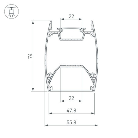 Профиль Arlight ARH-Line-4874-Dual-2000 Anod 036345