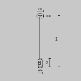 Крепление потолочное Medium 300мм с вводом питания Maytoni Technical TRA158C-B1-PT