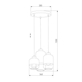 Подвесная люстра TK Lighting 3357 Marco Silver