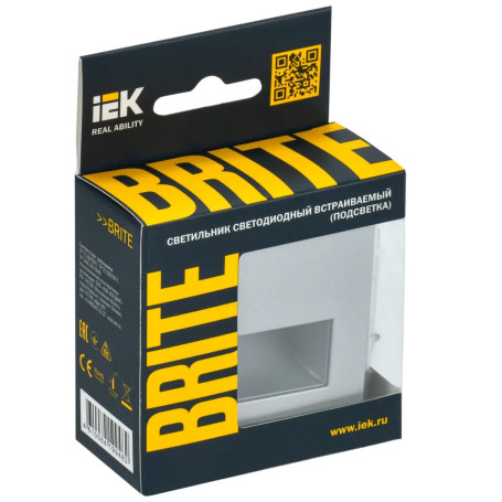 Встраиваемая светодиодная подсветка IEK Brite ПЛ20-БрА алюминий BR-FL20-K47