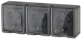 Розетка ЭРА Эксперт 3х2P+E IP54 со шторками 16A 250V 11-2406-03 Б0020723