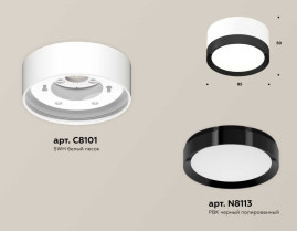 Комплект накладного светильника Ambrella light Techno Spot XS (C8101, N8113) XS8101002