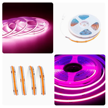Светодиодная лента Apeyron 11W/m 352LED/m COB розовый 5M 191ОО
