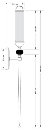 Настенный светильник KUTEK CANTU CAN-K-1(ZM/1)B/70