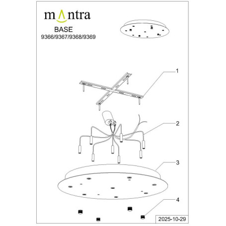 Потолочное основание Mantra Modular Light Florones 9369