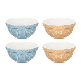 Набор чаш Cane, 12 см, 4 шт, коричневый, серо-голубой